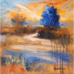 Tahir Bilal Ummi, 18 x 18 Inch, Oil on Canvas, Landscape Painting, AC-TBL-070